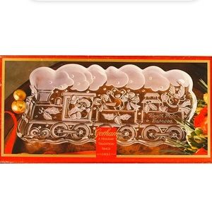 Gorham Crystal Holiday Traditions North Pole Express 13 1/2" Train Server